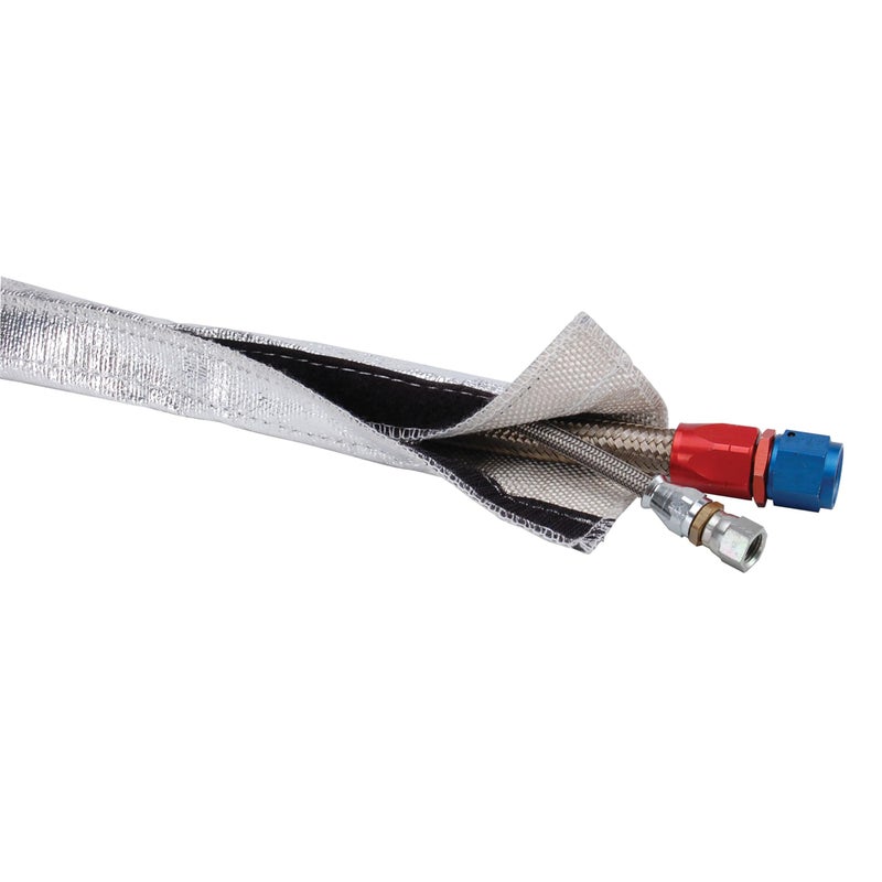 Design Engineering 10457 Heat Shroud 1/2" - 3/4" I.D. x 3ft Aluminized Sleeving for Ultimate Hi-Temp Protection (with Hook and Loop Closure) - Image 1
